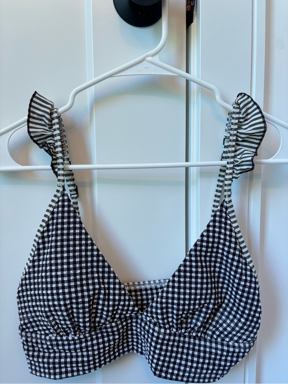 aerie Black & White Gingham Triangle Bikini